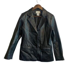 Vintage Women’s Black 100% Leather Women's Jacket Y2K